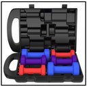 Neoprene Vinyl Dumbbell Set 10kg Carry Case