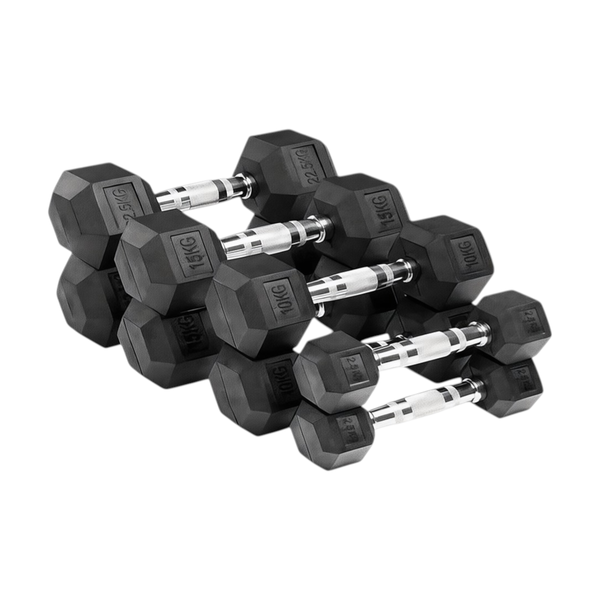 Hex Dumbbells Set Pair Ergo Iron Hand Weights Rubber Encased Hexagonal ...