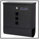 BLACK MAILBOX WITH KEYS & NEWSPAPER HOLDER 49-3