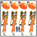 5 TON 4 x HEAVY DUTY RATCHET TIE DOWN STRAPS 5 METRE 50MM