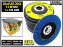 Flap Discs 115mm Sanding Discs 40 60 80 120 Grit 4.5" Mix