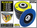 Flap Discs 115mm Sanding Discs 40 60 80 120 Grit 4.5" Mix