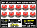 10 x TWIST KNOT SEMI FLAT CUP BRUSH SET FOR 115MM ANGLE GRINDER 3-8