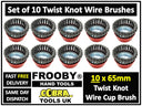 10 x TWIST KNOT SEMI FLAT CUP BRUSH SET FOR 115MM ANGLE GRINDER 3-8